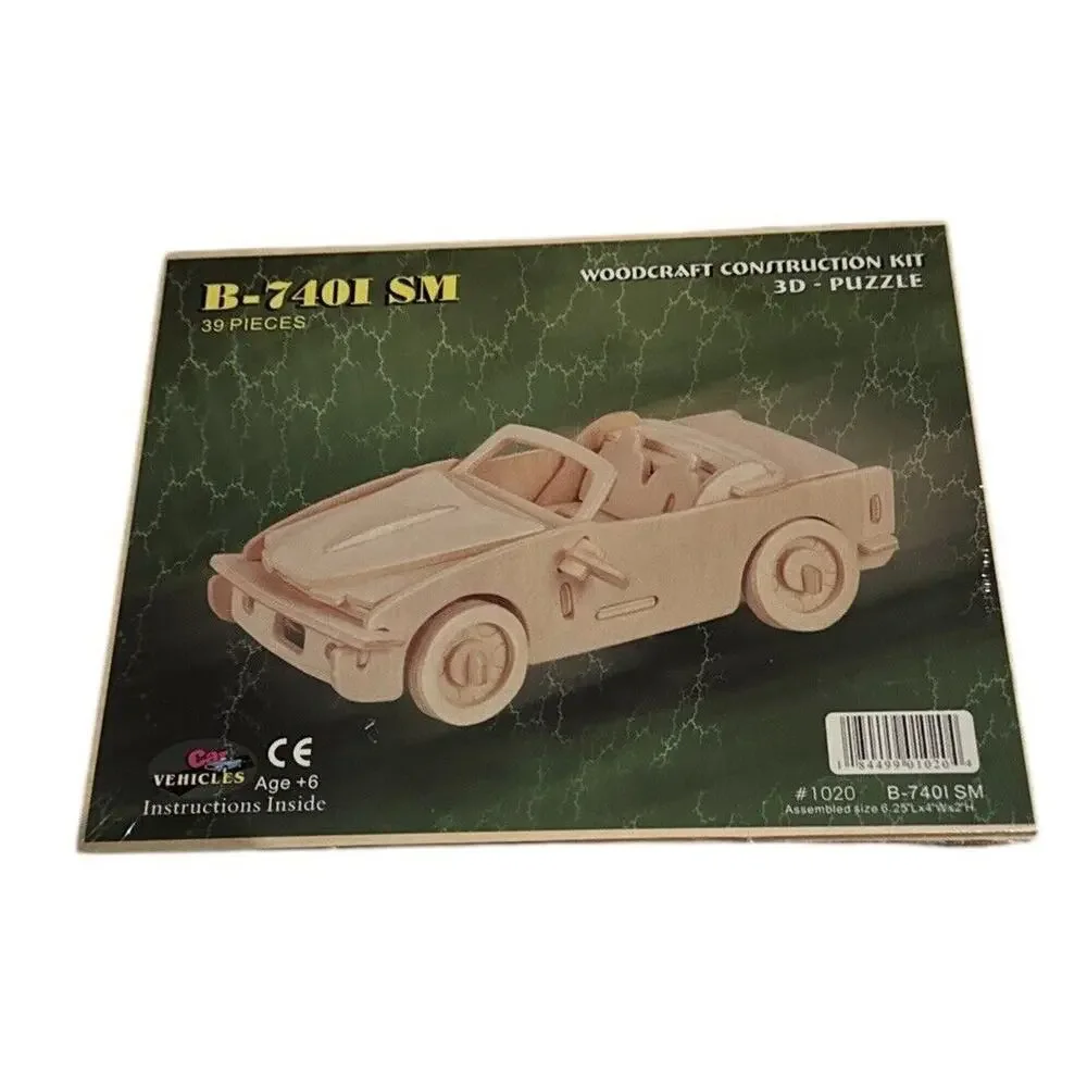 Woodcraft Puzzle Construction Kit 3D Puzzled B7401SM Sports Car 1020 Car‎ Auto